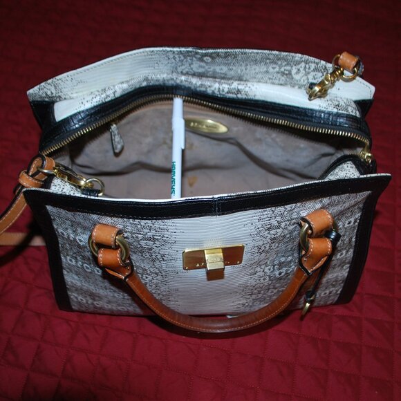 Brahmin Oxford Leather Satchel in Natural Bernini - Picture 10 of 12